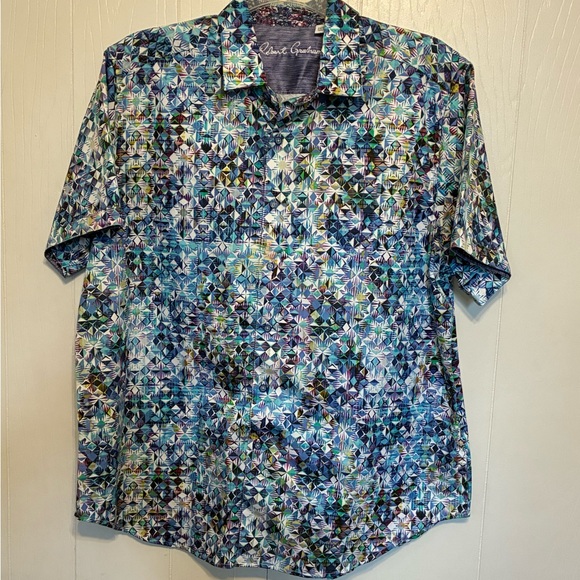 Robert Graham Other - ROBERT GRAHAM Abstract Print Classic Fit Short Sleeve Button Front Shirt 2XL